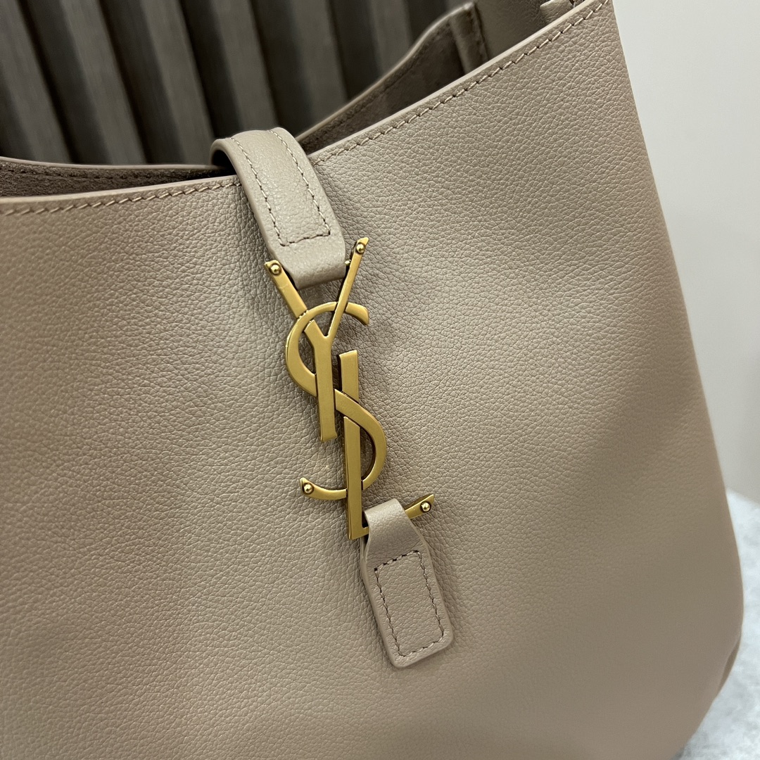  SAINT LAURENT 圣罗兰 YSL LE5A7 Hobo 复古  金色logo 牛皮 流浪包斜挎包 单肩包 小号 女款 灰色  713938-AAAUQ-1722