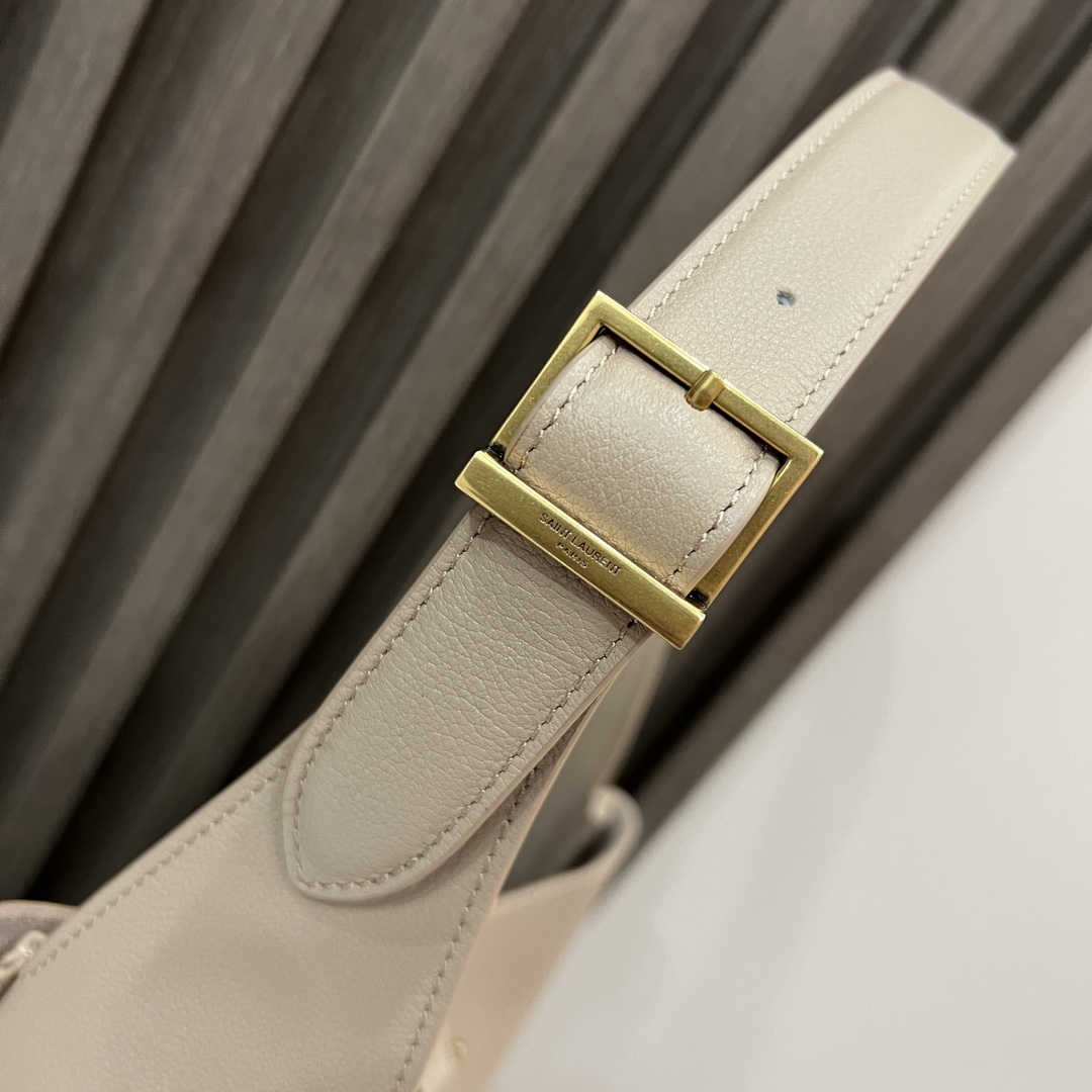  SAINT LAURENT 圣罗兰 YSL LE5A7 Hobo 复古  金色logo 牛皮 流浪包斜挎包 单肩包 小号 女款 灰色  713938-AAAUQ-1722