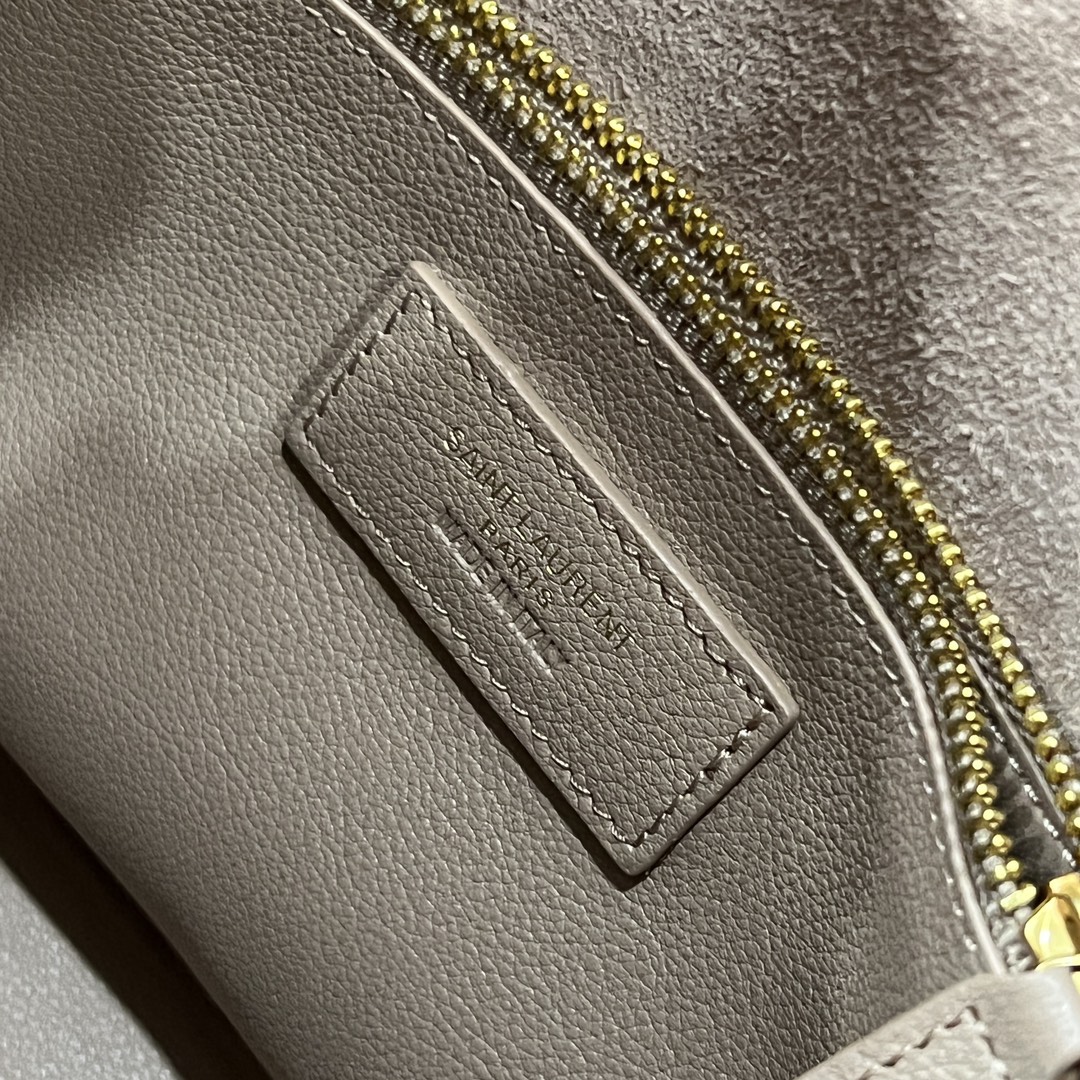  SAINT LAURENT 圣罗兰 YSL LE5A7 Hobo 复古  金色logo 牛皮 流浪包斜挎包 单肩包 小号 女款 灰色  713938-AAAUQ-1722