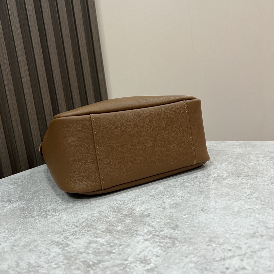  SAINT LAURENT 圣罗兰 YSL LE5A7 Hobo 复古  金色logo 牛皮 流浪包斜挎包 单肩包 小号 女款 狐狸棕色 713938-AAAUQ-2536