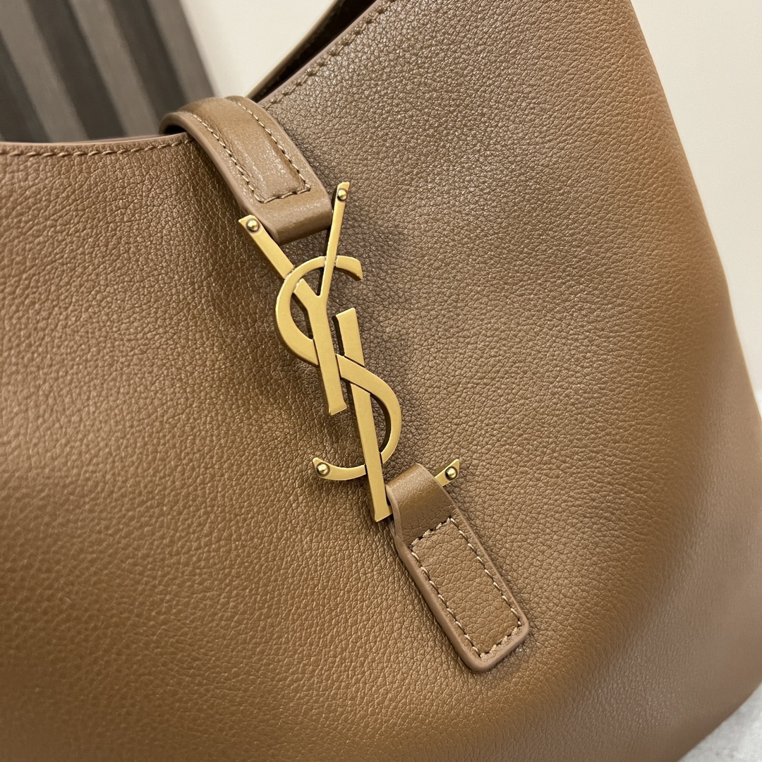  SAINT LAURENT 圣罗兰 YSL LE5A7 Hobo 复古  金色logo 牛皮 流浪包斜挎包 单肩包 小号 女款 狐狸棕色 713938-AAAUQ-2536