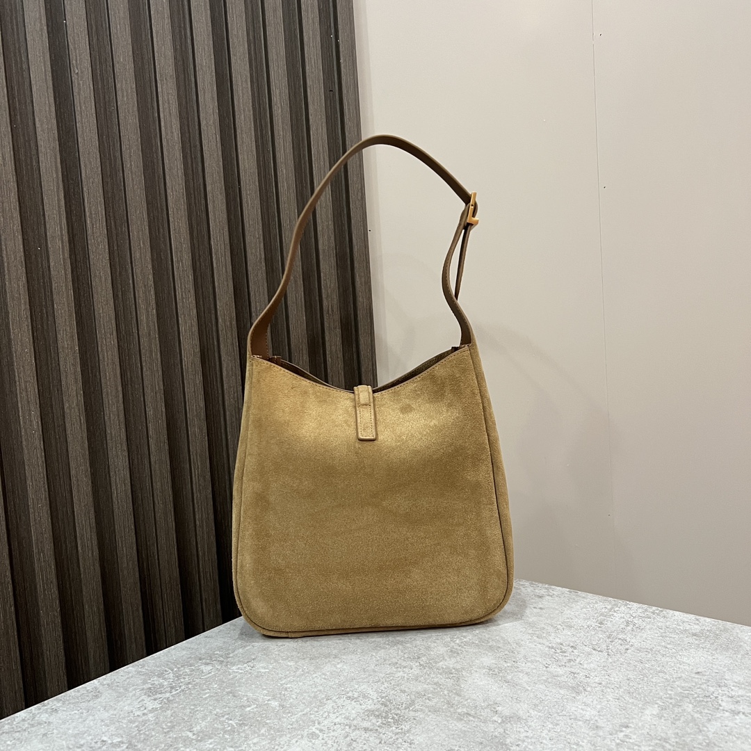  SAINT LAURENT 圣罗兰 YSL LE5A7 Hobo 复古  金色logo 牛皮 流浪包斜挎包 单肩包 小号 女款 大麦棕色