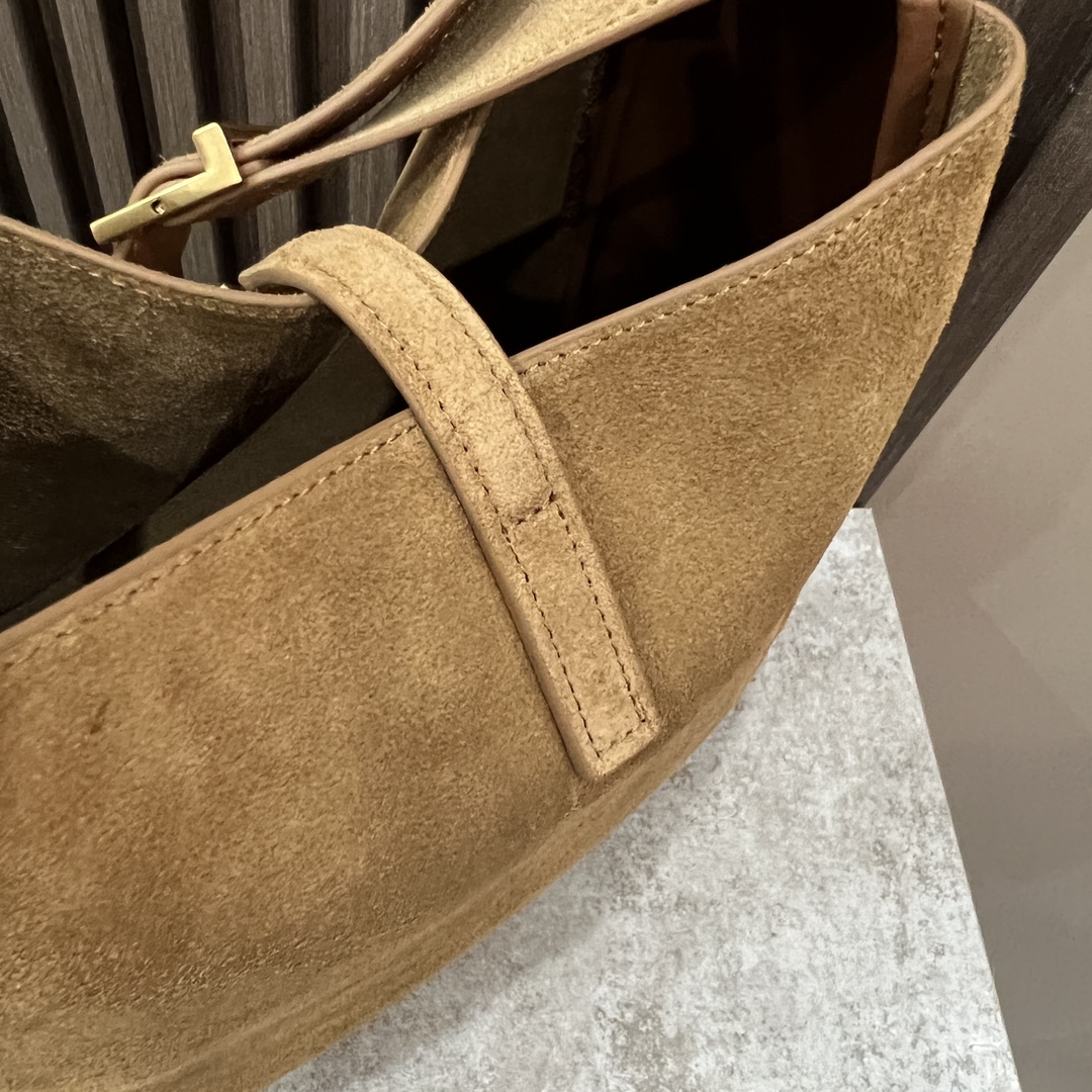  SAINT LAURENT 圣罗兰 YSL LE5A7 Hobo 复古  金色logo 牛皮 流浪包斜挎包 单肩包 小号 女款 大麦棕色