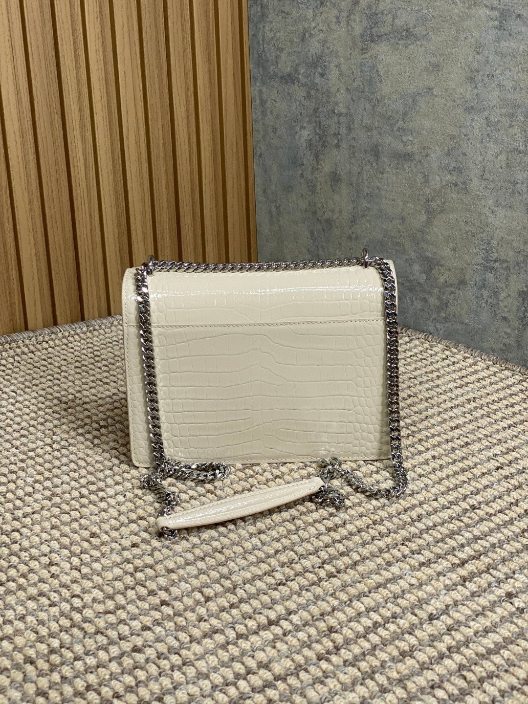  SAINT LAURENT 圣罗兰 YSLSunset  金色logo 牛皮 流浪包斜挎包 单肩包 小号 女款 大麦棕色