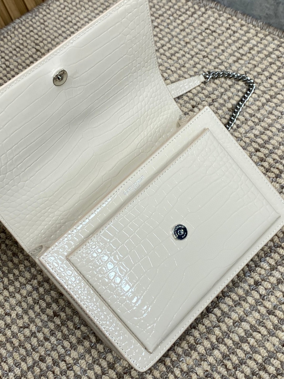  SAINT LAURENT 圣罗兰 YSLSunset  金色logo 牛皮 流浪包斜挎包 单肩包 小号 女款 大麦棕色