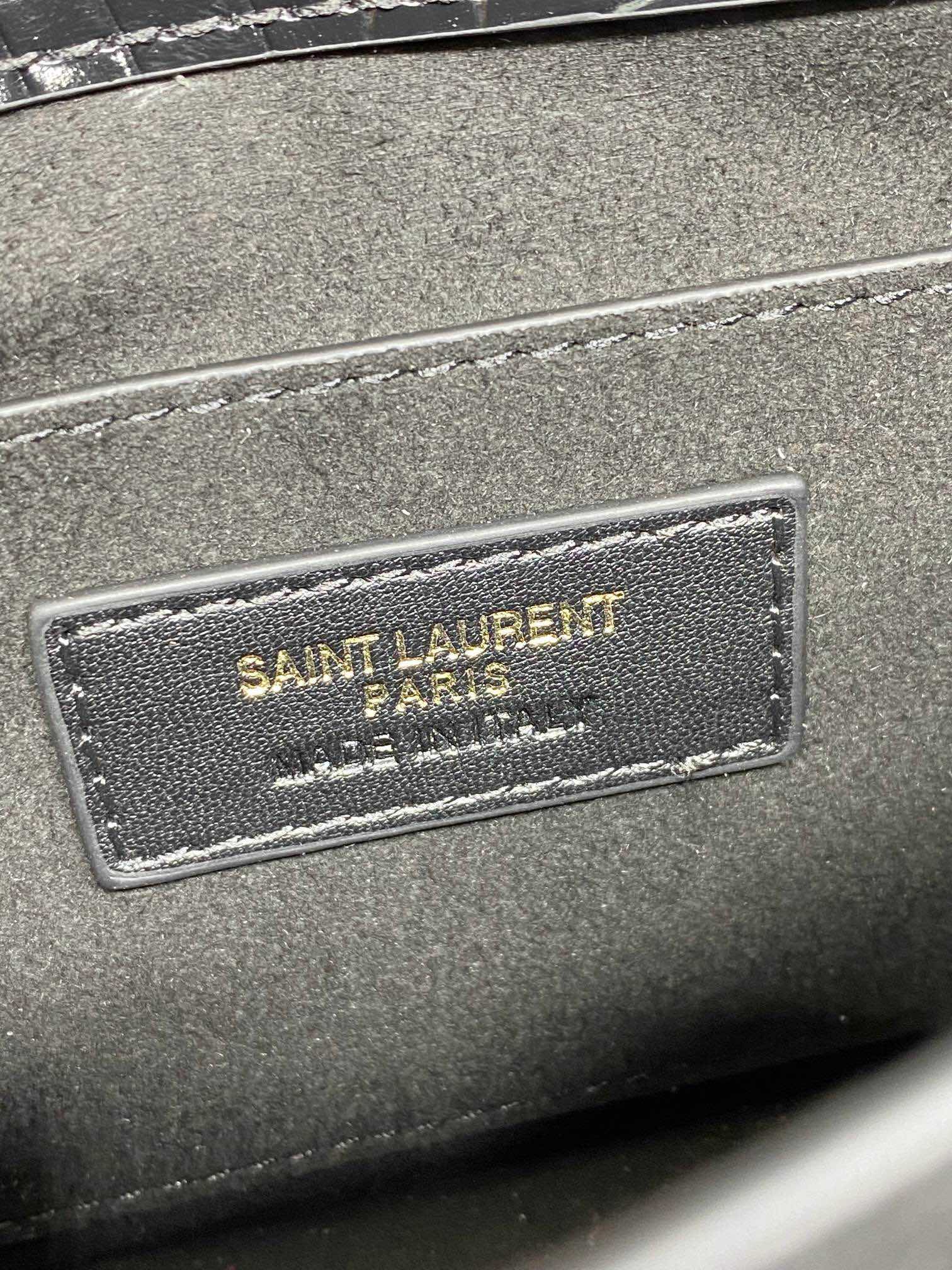  SAINT LAURENT 圣罗兰 YSL Sunset 日落 牛皮 流浪包 斜挎包 单肩包 女款 鳄鱼纹 中号 黑色金标 442906-DND0J-1000