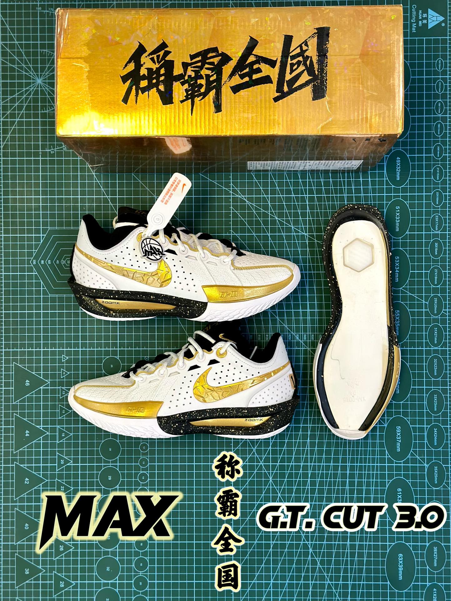  灭世纯原 ZOOM GT Cut 3  中筒  篮球鞋 球鞋 实战鞋 全掌气垫 后卫精英 TPU抗扭 男鞋 波鞋称霸全国 白黑金 HF5702-170