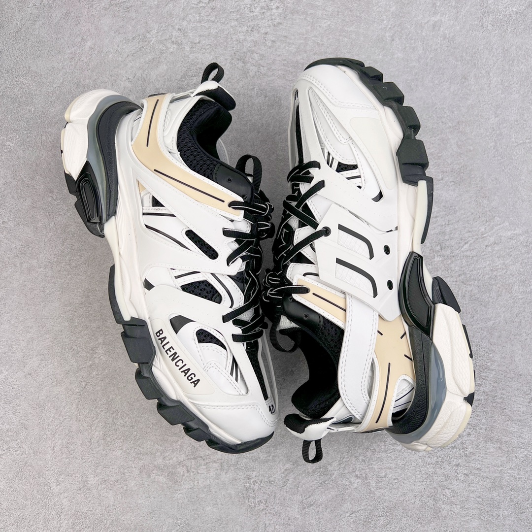  Balenciaga 巴黎世家 Track 1.0  舒适百搭 老爹鞋 运动 复古板鞋 休闲鞋 男鞋 女鞋   米白黑拼色 做旧 542023W1GC49010