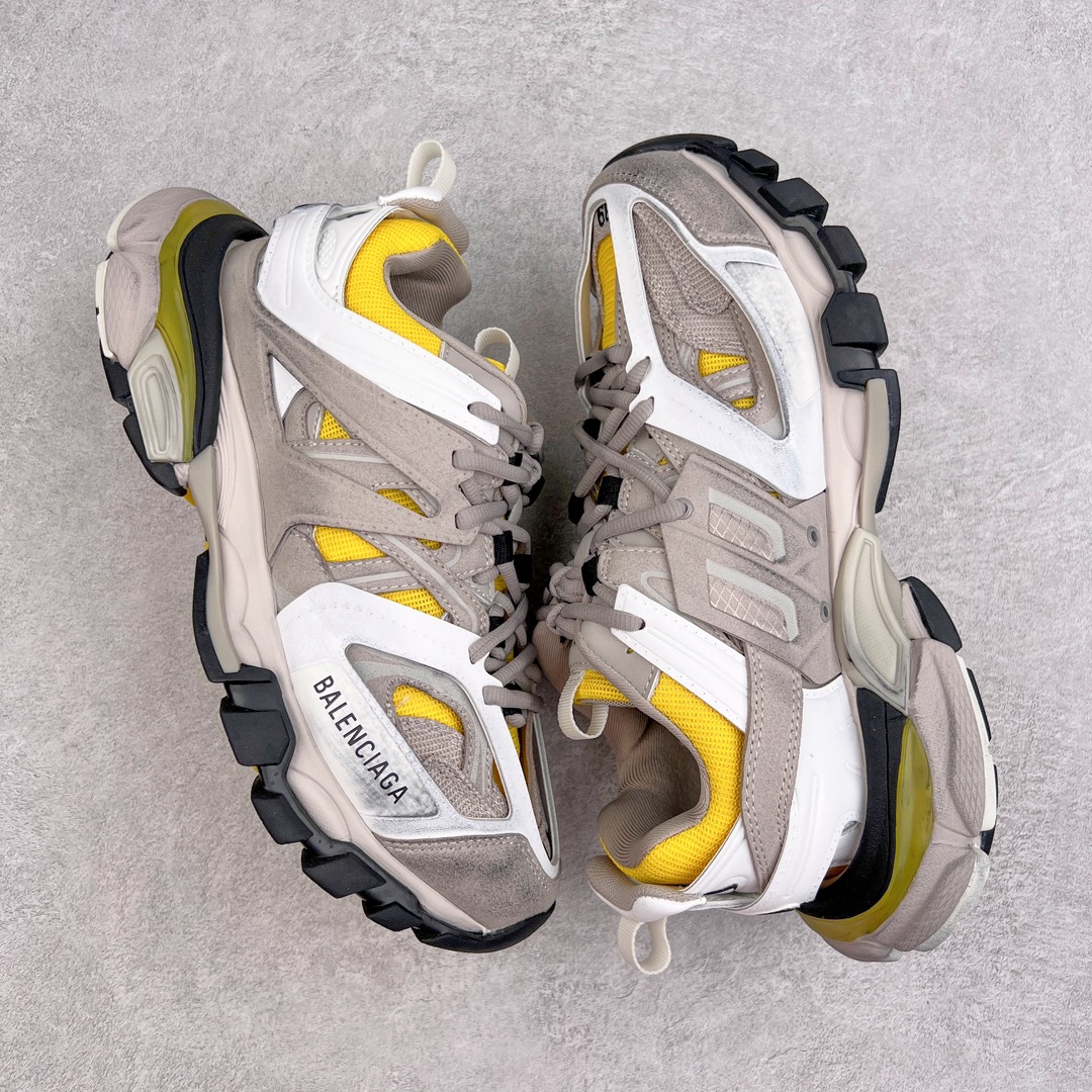  Balenciaga 巴黎世家 Track 1.0  舒适百搭 老爹鞋 运动 复古板鞋 休闲鞋 男鞋 女鞋 白黃色 做旧 542023W3SU61297