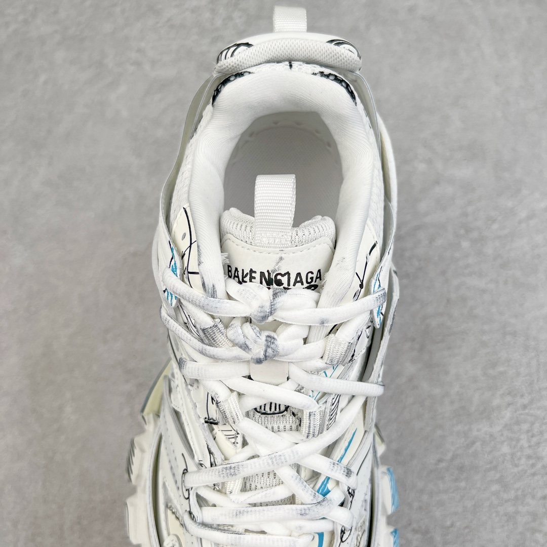 Balenciaga 巴黎世家 Track 1.0  舒适百搭 老爹鞋 运动 复古板鞋 休闲鞋 男鞋 女鞋 白蓝 涂鸦 542023W3SRA9014