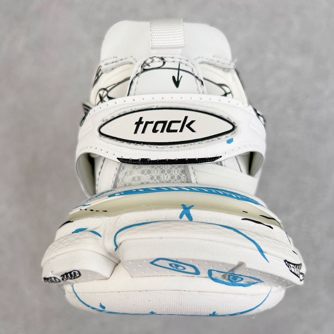 Balenciaga 巴黎世家 Track 1.0  舒适百搭 老爹鞋 运动 复古板鞋 休闲鞋 男鞋 女鞋 白蓝 涂鸦 542023W3SRA9014