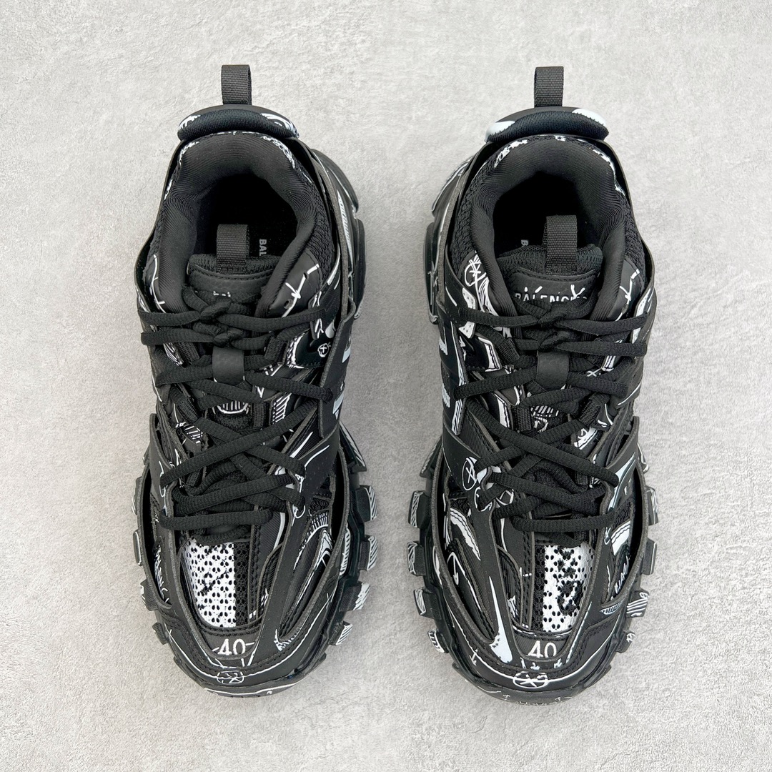 Balenciaga 巴黎世家 Track 1.0  舒适百搭 老爹鞋 运动 复古板鞋 休闲鞋 男鞋 女鞋 黑色 涂鸦 542023W3SRA1090