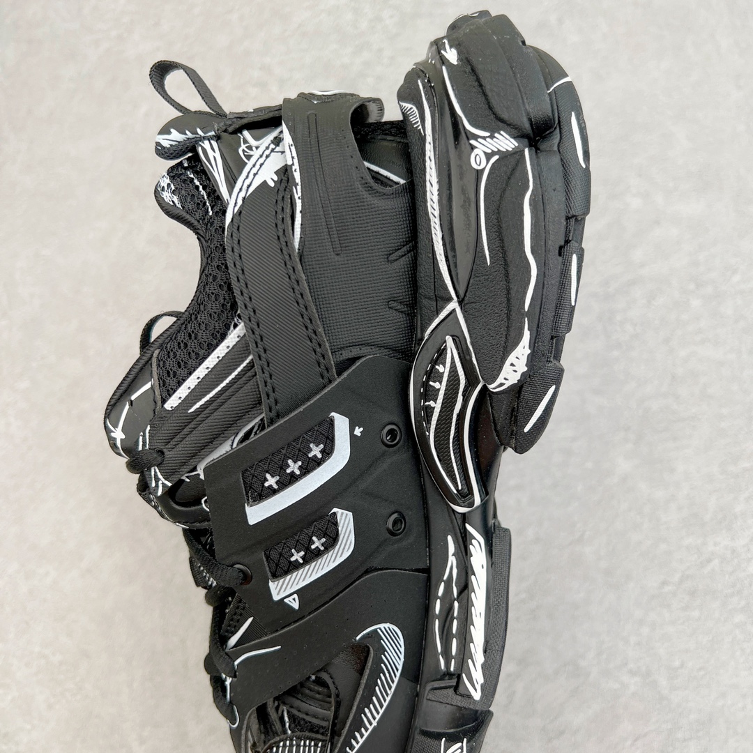 Balenciaga 巴黎世家 Track 1.0  舒适百搭 老爹鞋 运动 复古板鞋 休闲鞋 男鞋 女鞋 黑色 涂鸦 542023W3SRA1090
