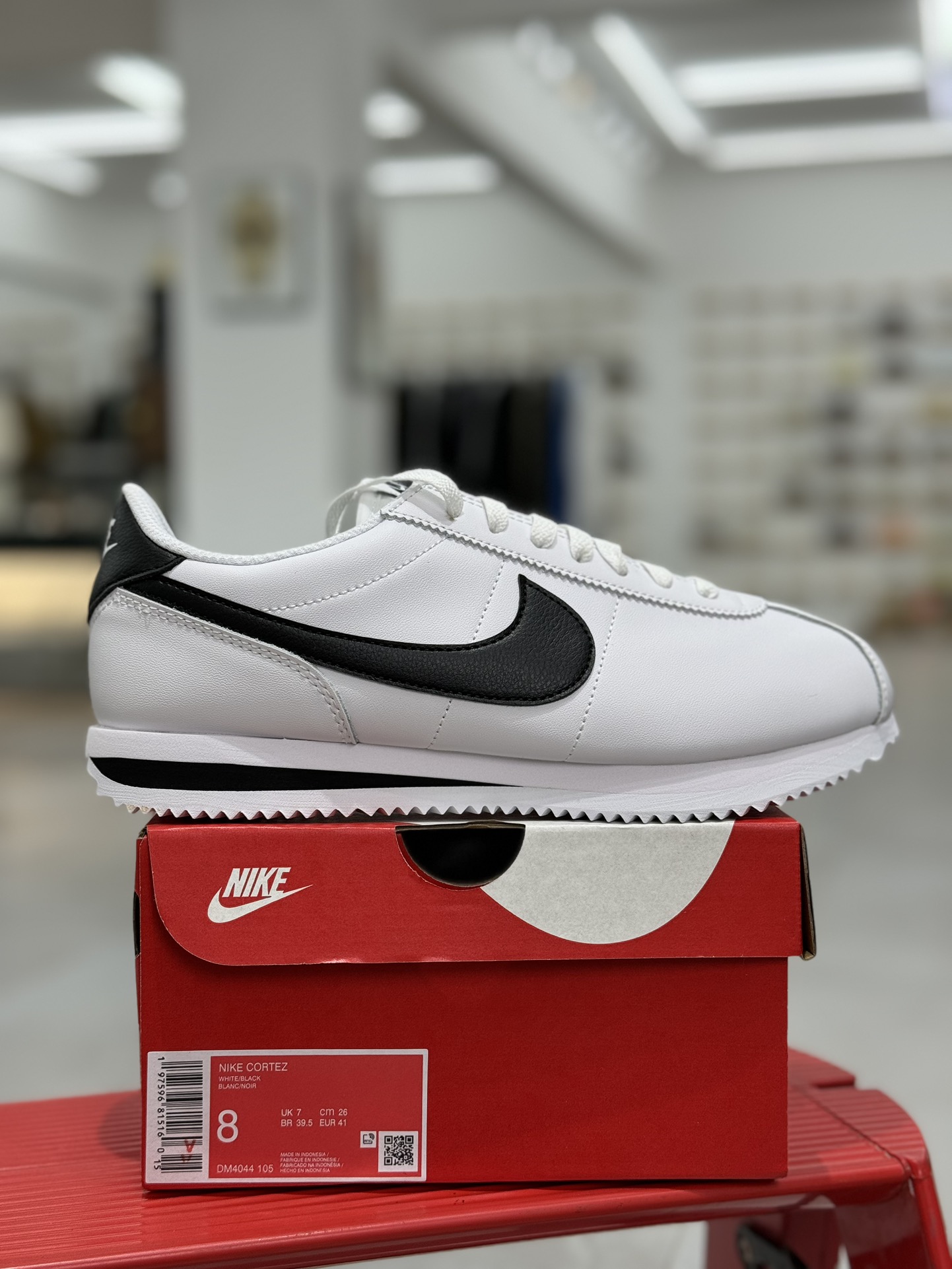  Nike Classic Cortez Leather 阿甘 低筒 复古初代皮革慢跑鞋 休闲鞋 波鞋 黑白 45-DV0991-101