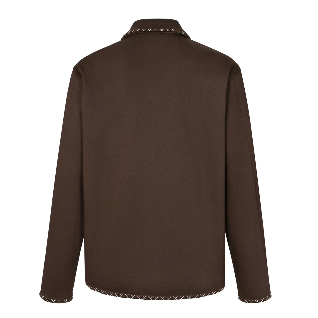 LOUIS VUITTON 路易威登 Tyler SS24 字母刺绣单排扣休闲夹克 外套 巧克力色 1AFQ33