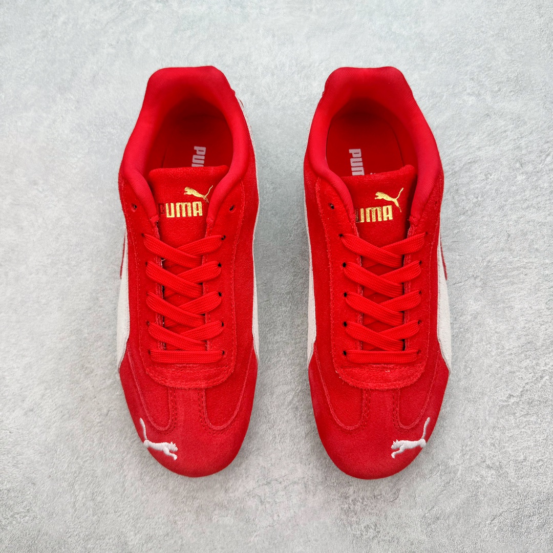  PUMA  Speedcat  圆头系带 二层绒面皮防滑耐磨 低筒 跑步鞋 休闲鞋 波鞋 红色