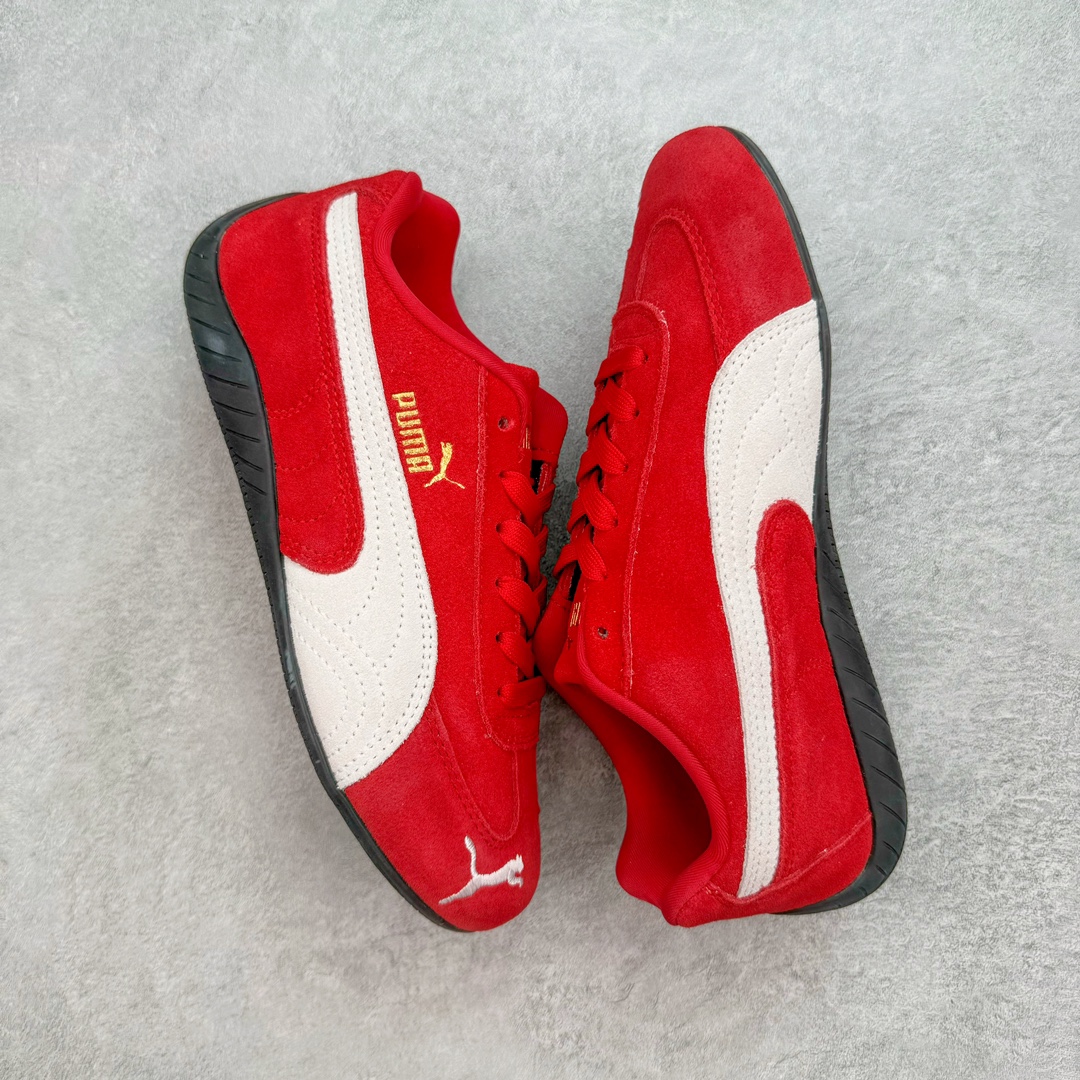  PUMA  Speedcat  圆头系带 二层绒面皮防滑耐磨 低筒 跑步鞋 休闲鞋 波鞋 红色