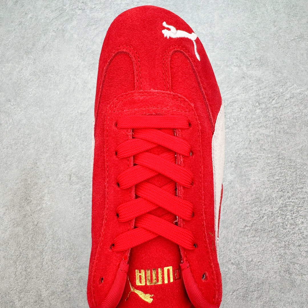  PUMA  Speedcat  圆头系带 二层绒面皮防滑耐磨 低筒 跑步鞋 休闲鞋 波鞋 红色