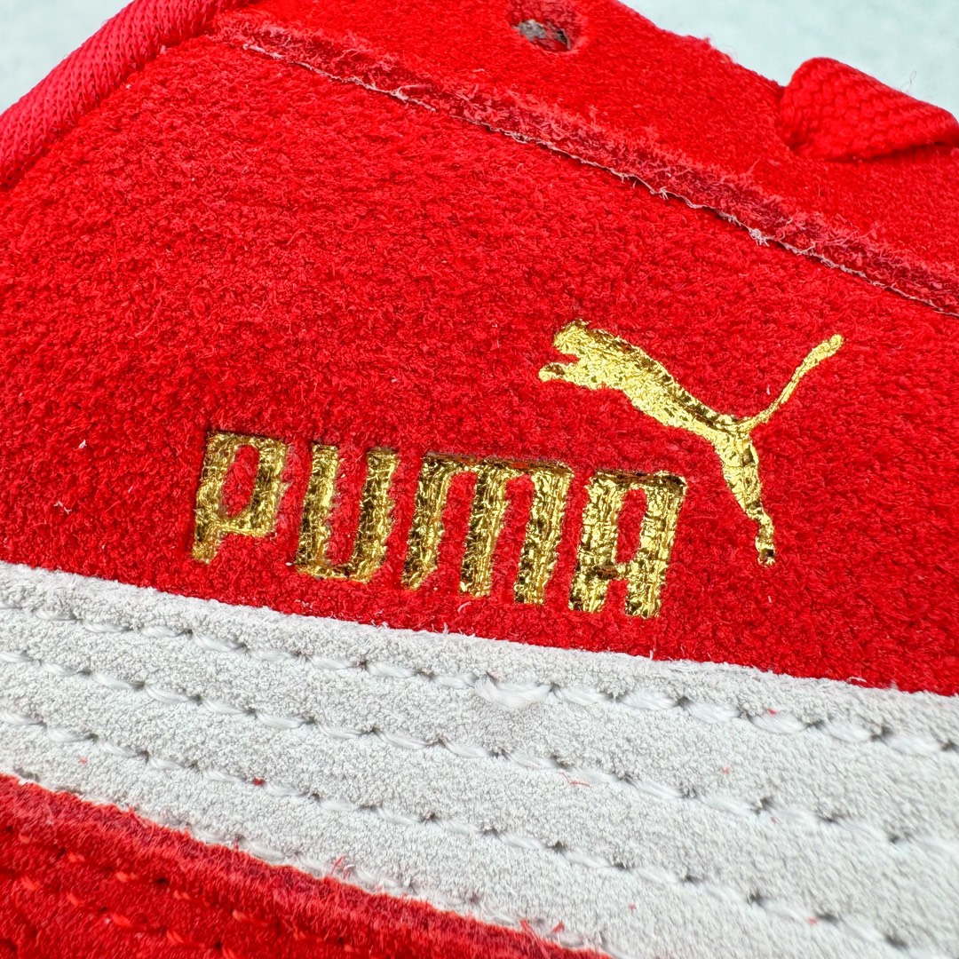  PUMA  Speedcat  圆头系带 二层绒面皮防滑耐磨 低筒 跑步鞋 休闲鞋 波鞋 红色