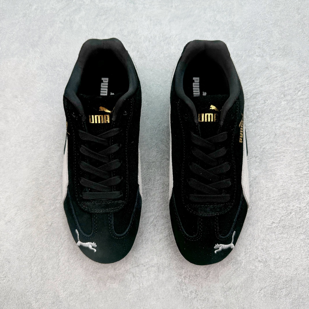  PUMA  Speedcat  圆头系带 二层绒面皮防滑耐磨 低筒 舒适时尚 赛车 跑步鞋 休闲鞋 波鞋 黑色 398846-01