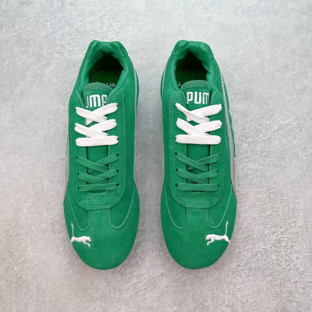  PUMA  Speedcat  圆头系带 二层绒面皮防滑耐磨 低筒 舒适时尚 赛车 跑步鞋 休闲鞋 波鞋 绿色 398846 