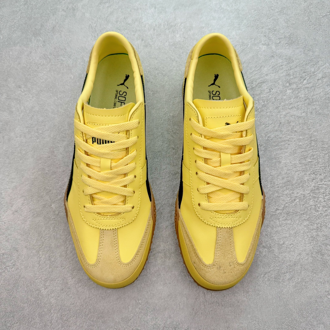  PUMA  Bella UT  彪马 圆头系带 二层绒面皮防滑耐磨 低筒 舒适时尚 赛车 跑步鞋 休闲鞋 波鞋 黄色 402186-05