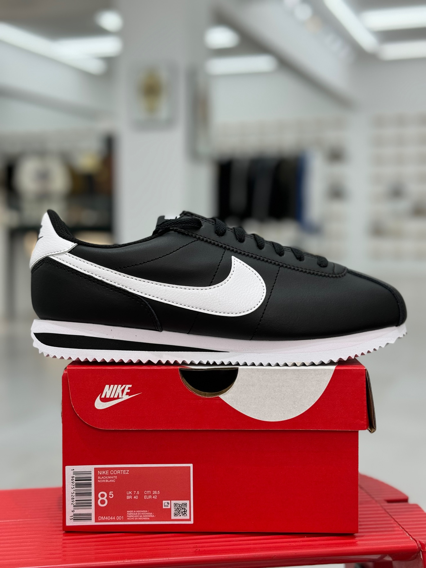  Nike Classic Cortez Leather 阿甘 低筒 复古初代皮革慢跑鞋 休闲鞋 波鞋 黑白 DM4044-001