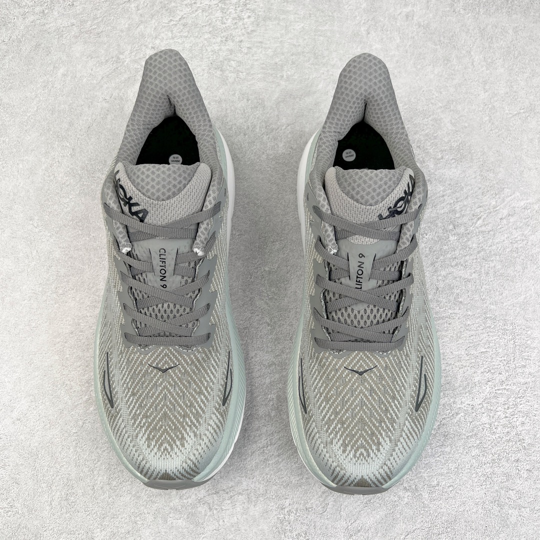  Hoka ONE ONE Clifton 9 低筒 舒适运动 防滑耐磨 透气跑步鞋 运动 波鞋  灰色 1132210-HMBC