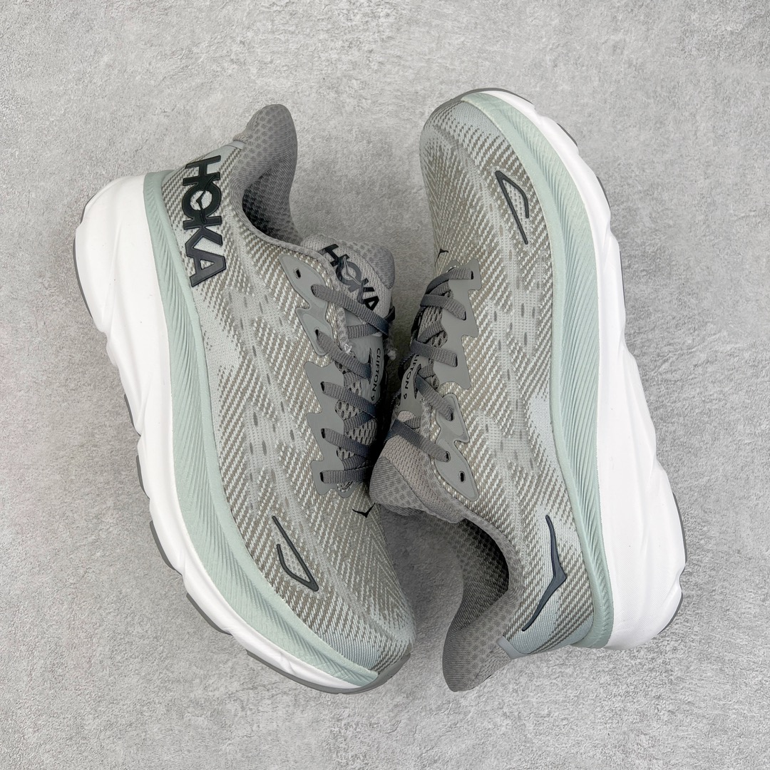  Hoka ONE ONE Clifton 9 低筒 舒适运动 防滑耐磨 透气跑步鞋 运动 波鞋  灰色 1132210-HMBC