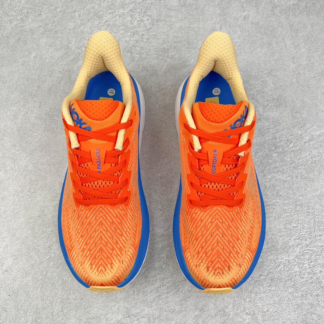  Hoka ONE ONE Clifton 9 低筒 舒适运动 防滑耐磨 透气跑步鞋 运动 波鞋  橘色 1127895-VOIM
