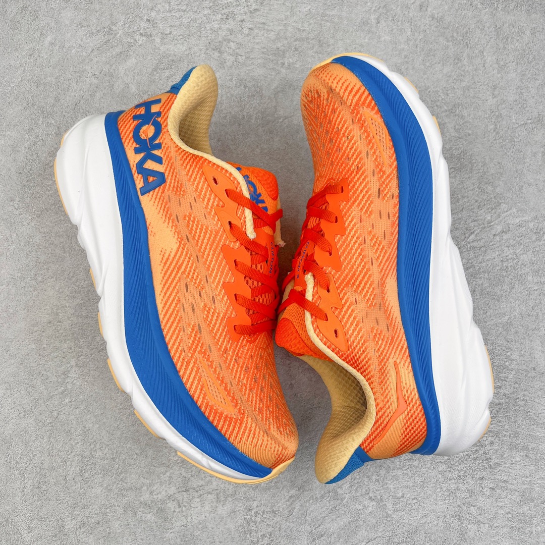  Hoka ONE ONE Clifton 9 低筒 舒适运动 防滑耐磨 透气跑步鞋 运动 波鞋  橘色 1127895-VOIM