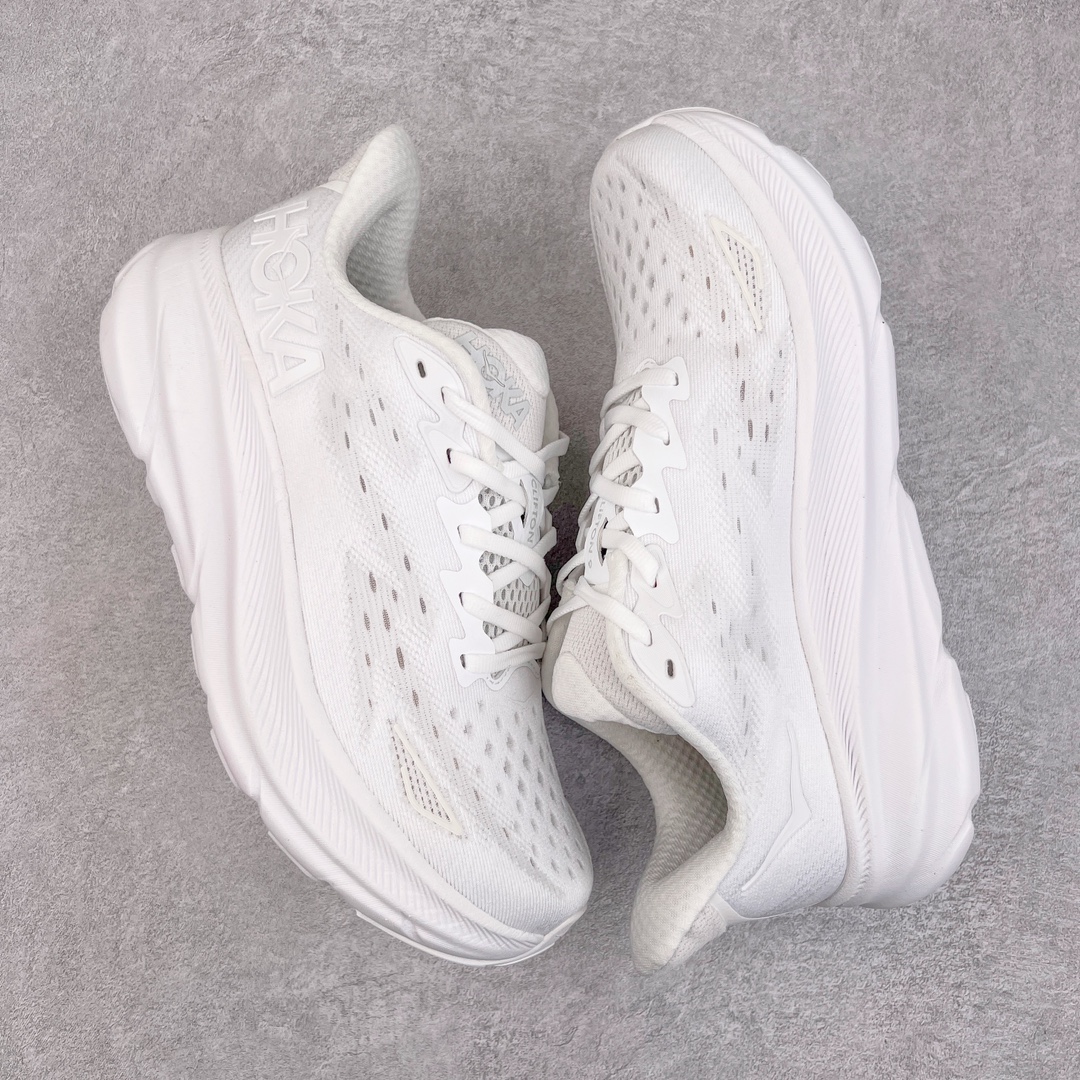  Hoka ONE ONE Clifton 9 低筒 舒适运动 防滑耐磨 透气跑步鞋 运动 波鞋  白色  1127895-WWH