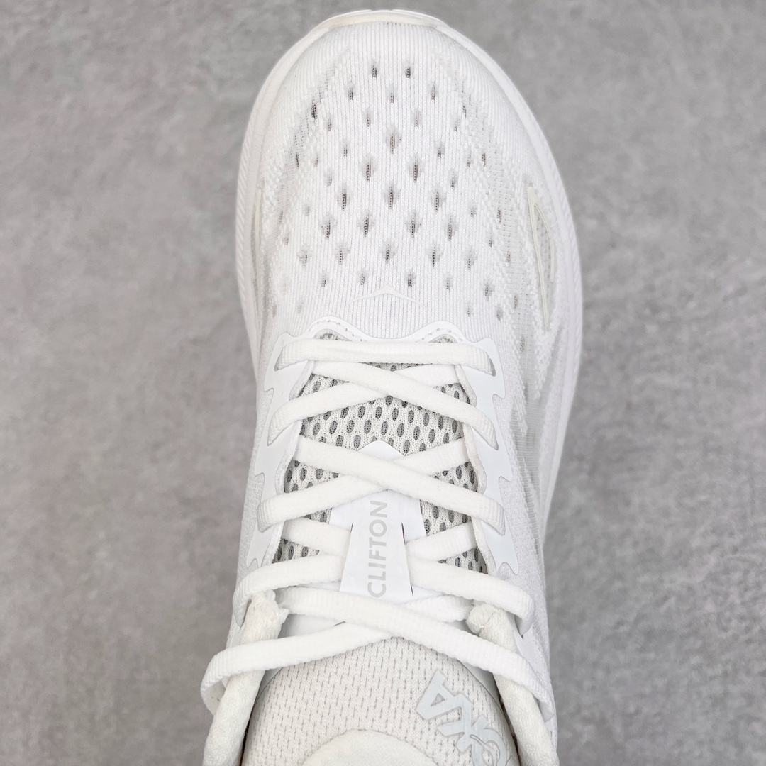  Hoka ONE ONE Clifton 9 低筒 舒适运动 防滑耐磨 透气跑步鞋 运动 波鞋  白色  1127895-WWH
