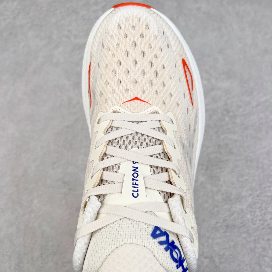  Hoka ONE ONE Clifton 9 低筒 舒适运动 防滑耐磨 透气跑步鞋 运动 波鞋  米黄