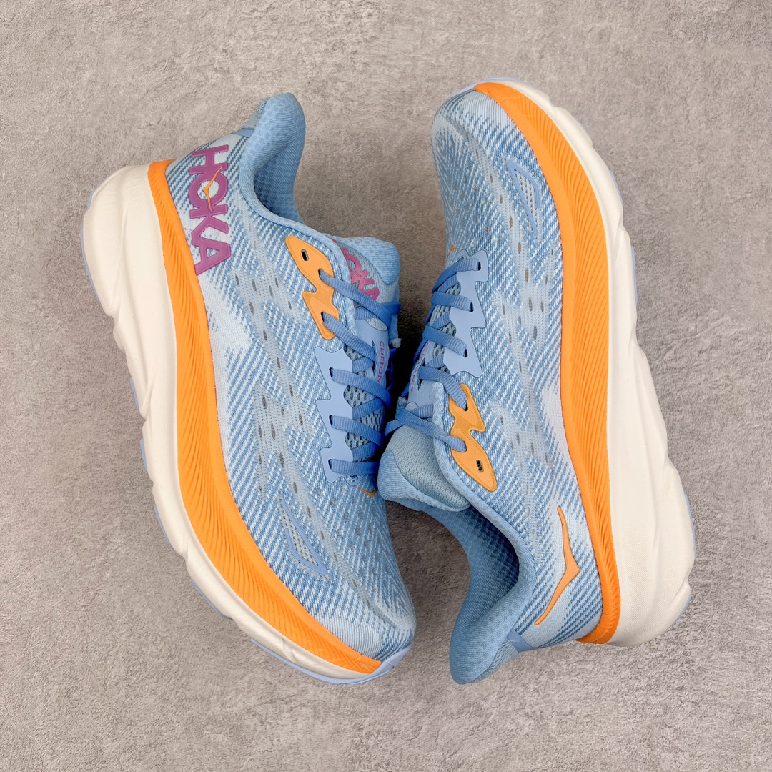  Hoka ONE ONE Clifton 9 低筒 舒适运动 防滑耐磨 透气跑步鞋 运动 波鞋 浅蓝