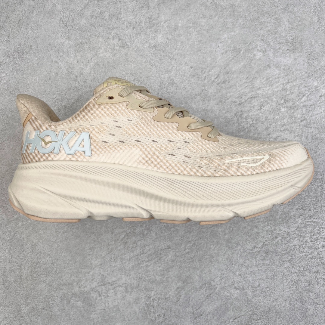 Hoka ONE ONE Clifton 9 低筒 舒适运动 防滑耐磨 透气跑步鞋 运动 波鞋 浅棕色 1127895-SSEG