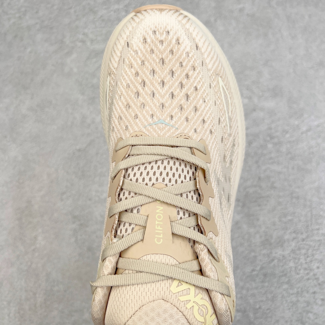 Hoka ONE ONE Clifton 9 低筒 舒适运动 防滑耐磨 透气跑步鞋 运动 波鞋 浅棕色 1127895-SSEG