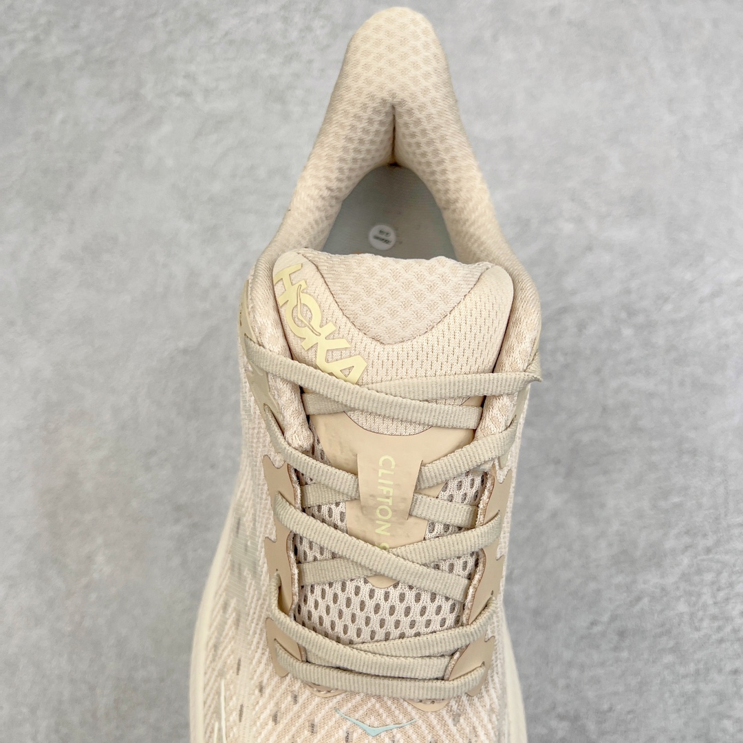 Hoka ONE ONE Clifton 9 低筒 舒适运动 防滑耐磨 透气跑步鞋 运动 波鞋 浅棕色 1127895-SSEG