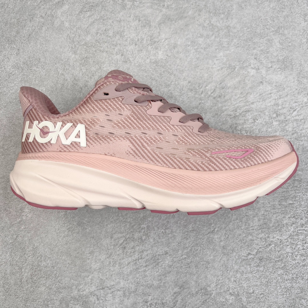 Hoka ONE ONE Clifton 9 低筒 舒适运动 防滑耐磨 透气跑步鞋 运动 波鞋  粉色  1127895-PMPW