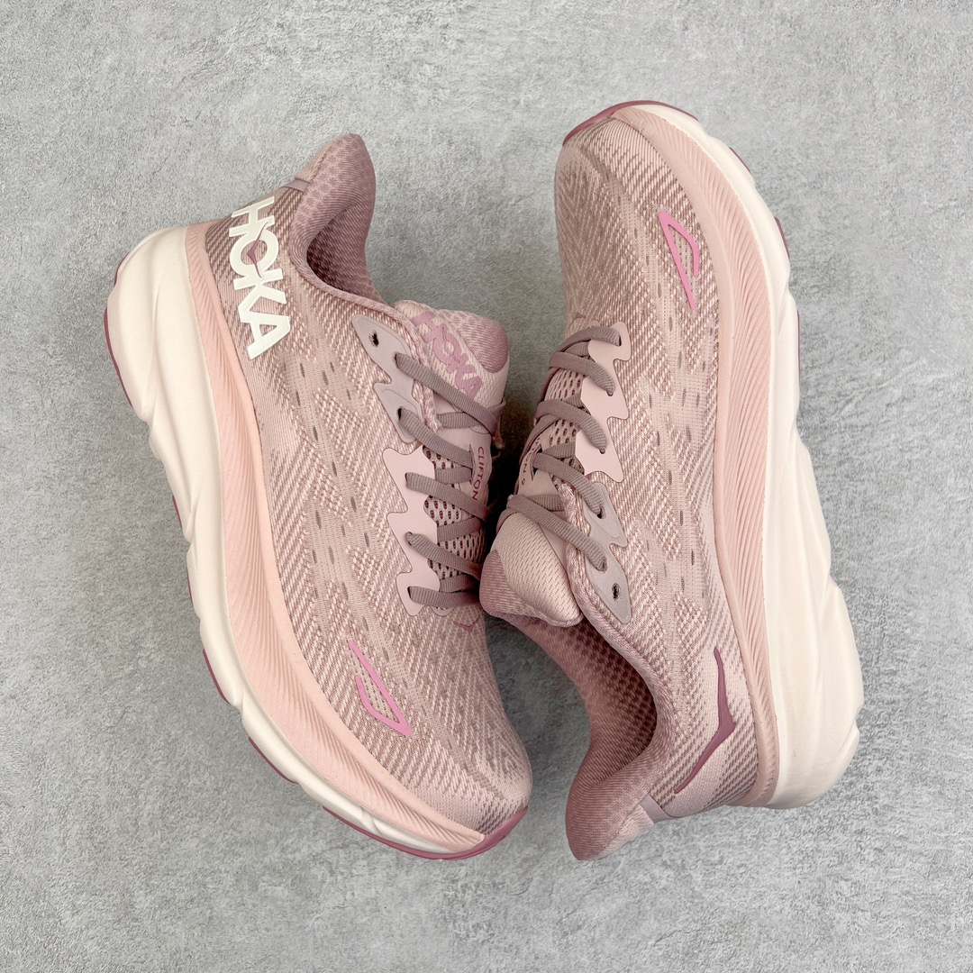 Hoka ONE ONE Clifton 9 低筒 舒适运动 防滑耐磨 透气跑步鞋 运动 波鞋  粉色  1127895-PMPW