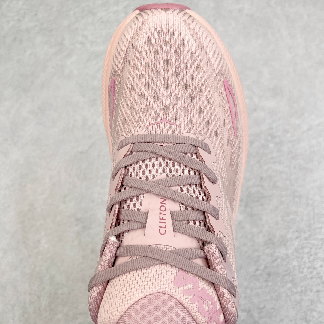 Hoka ONE ONE Clifton 9 低筒 舒适运动 防滑耐磨 透气跑步鞋 运动 波鞋  粉色  1127895-PMPW