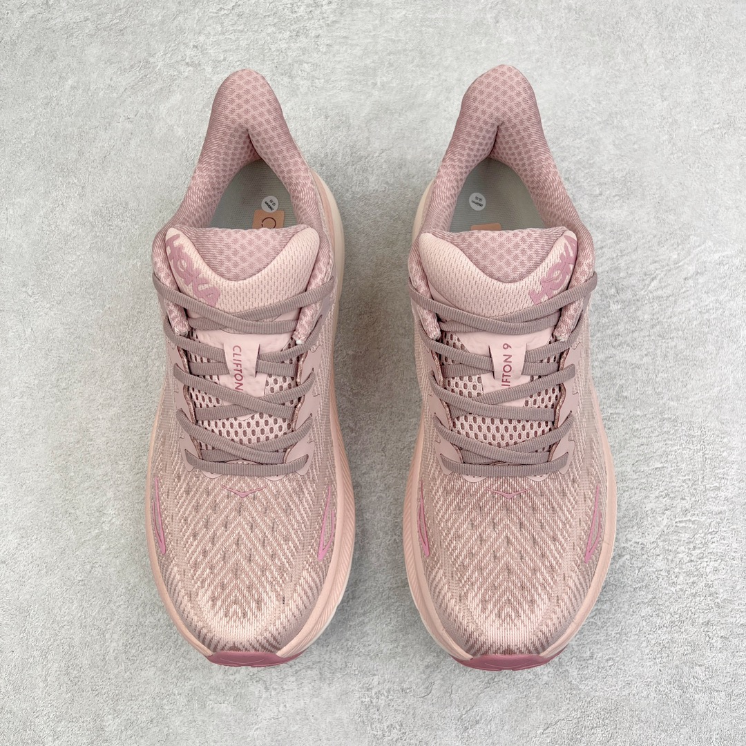 Hoka ONE ONE Clifton 9 低筒 舒适运动 防滑耐磨 透气跑步鞋 运动 波鞋  粉色  1127895-PMPW