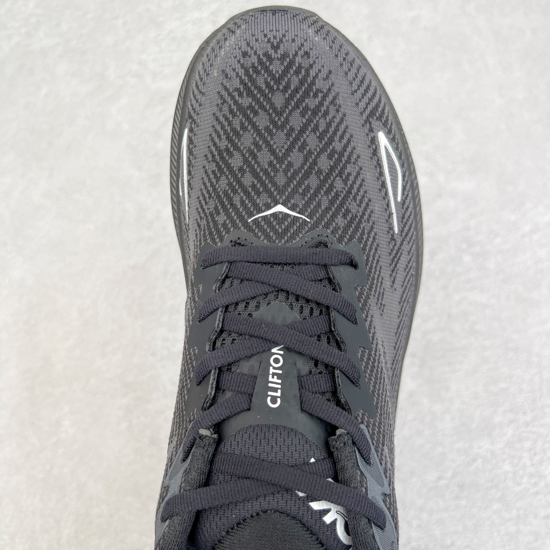 Hoka ONE ONE Clifton 9 低筒 舒适运动 防滑耐磨 透气跑步鞋 运动 波鞋 黑白 1127895-BWHF