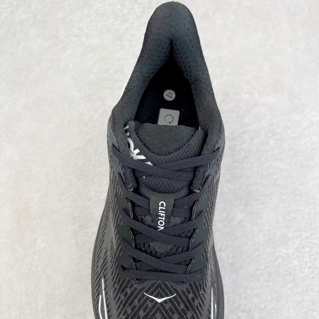 Hoka ONE ONE Clifton 9 低筒 舒适运动 防滑耐磨 透气跑步鞋 运动 波鞋 黑白 1127895-BWHF
