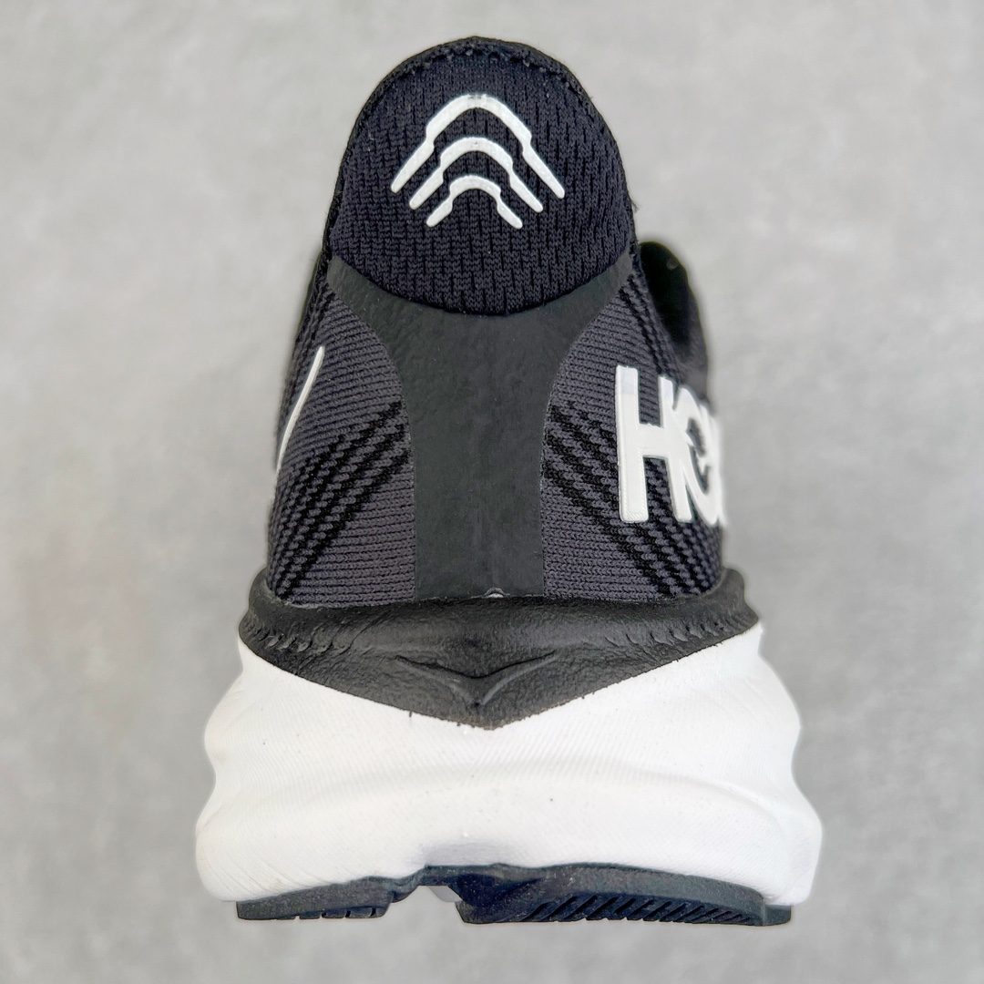 Hoka ONE ONE Clifton 9 低筒 舒适运动 防滑耐磨 透气跑步鞋 运动 波鞋 黑白 1127895-BWHF