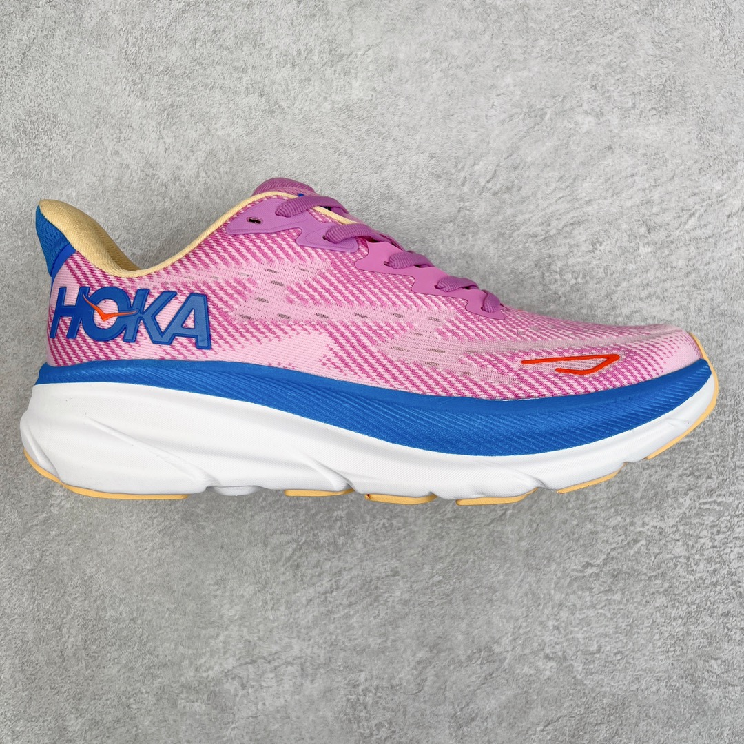 Hoka ONE ONE Clifton 9 低筒 舒适运动 防滑耐磨 透气跑步鞋 运动 波鞋 粉紫蓝 1127895-CSLC
