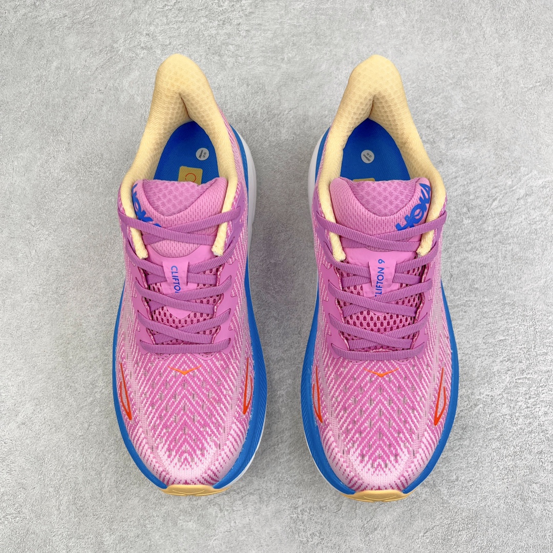 Hoka ONE ONE Clifton 9 低筒 舒适运动 防滑耐磨 透气跑步鞋 运动 波鞋 粉紫蓝 1127895-CSLC