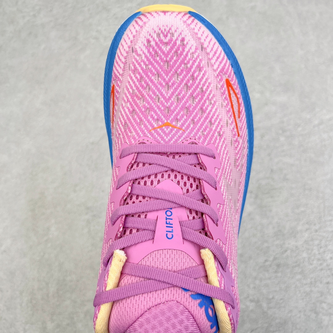 Hoka ONE ONE Clifton 9 低筒 舒适运动 防滑耐磨 透气跑步鞋 运动 波鞋 粉紫蓝 1127895-CSLC