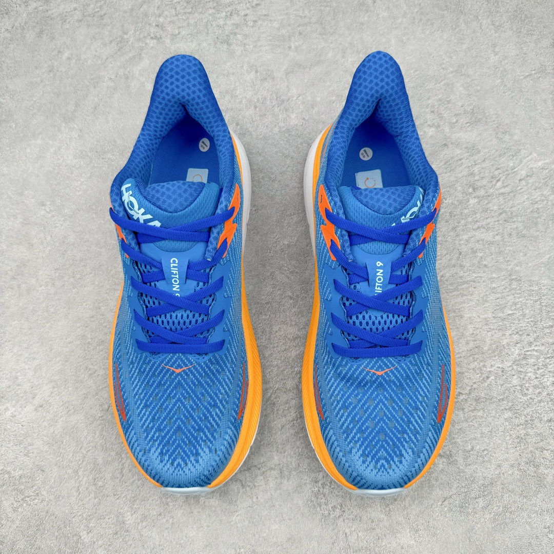 Hoka ONE ONE Clifton 9 低筒 舒适运动 防滑耐磨 透气跑步鞋 运动 波鞋 蓝橙 1132210-CSAA