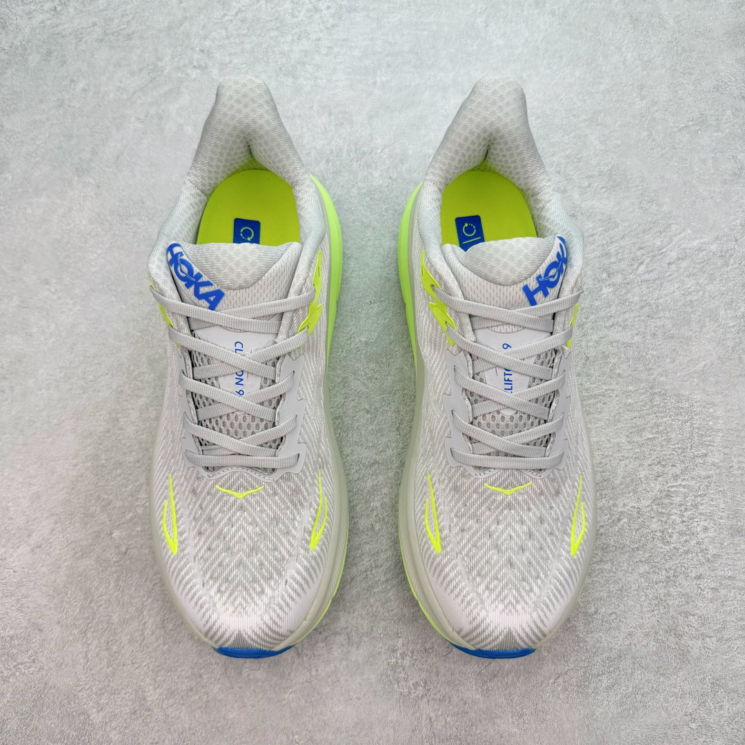 Hoka ONE ONE Clifton 9 低筒 舒适运动 防滑耐磨 透气跑步鞋 运动 波鞋 灰绿蓝 1132210-STLC